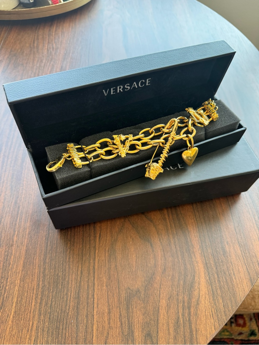 Versace Gold Charm Link Bracelet for Women